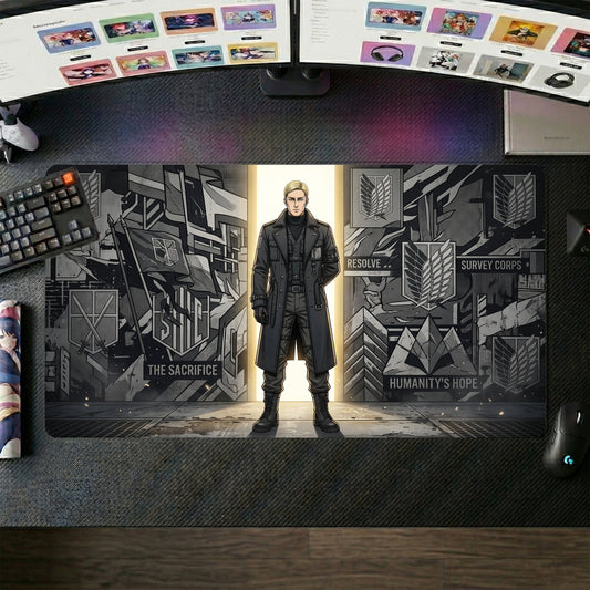 Erwin anime mouse pad XL gaming desk mat Survey Corps Dark Cinematic