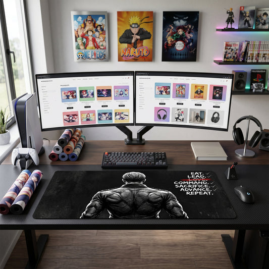 Erwin anime mouse pad XL gaming desk mat Silhouette Dark Command