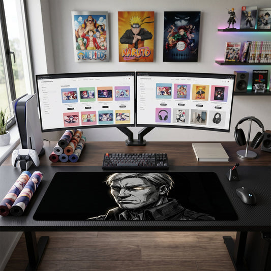 Erwin anime mouse pad XL gaming desk mat Sinister Monochrome Portrait