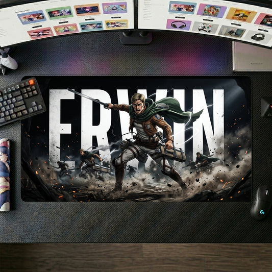 Erwin Smith anime mouse pad XL gaming desk mat Battle Hardcore Cinematic