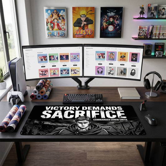 Erwin Smith anime mouse pad XL gaming desk mat Dark Cinematic Portrait