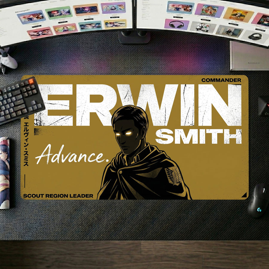 Erwin Smith anime mouse pad XL gaming desk mat Dark Commander Portrait
