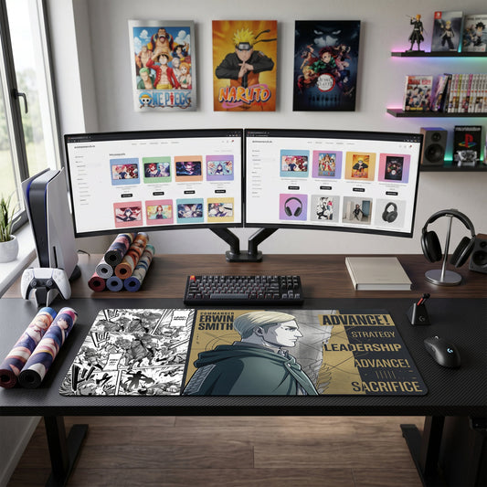 Erwin Smith anime mouse pad XL gaming desk mat Manga Collage Gold
