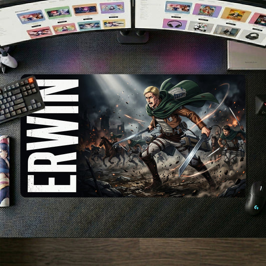Erwin anime mouse pad XL gaming desk mat Survey Corps Cinematic Battle