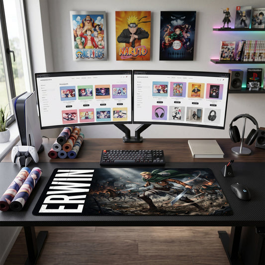 Erwin anime mouse pad XL gaming desk mat Survey Corps Cinematic Battle