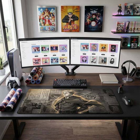 Erwin anime mouse pad XL gaming desk mat Survey Corps Gritty Portrait