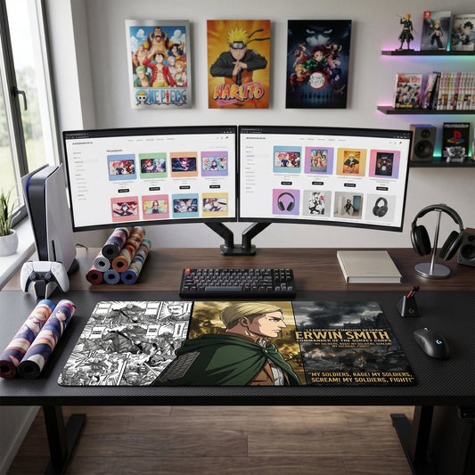 Erwin anime mouse pad XL gaming desk mat Survey Corps Manga Collage