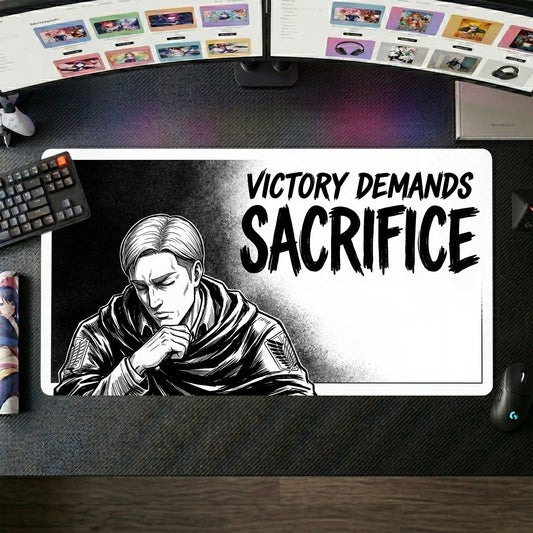 Erwin anime mouse pad XL gaming desk mat Victory Demands Sacrifice Cinematic