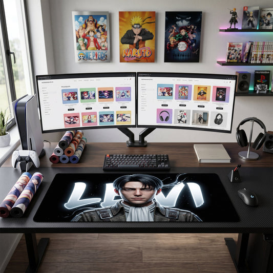 Levi anime mouse pad XL gaming desk mat 3D Cinematic Portrait
