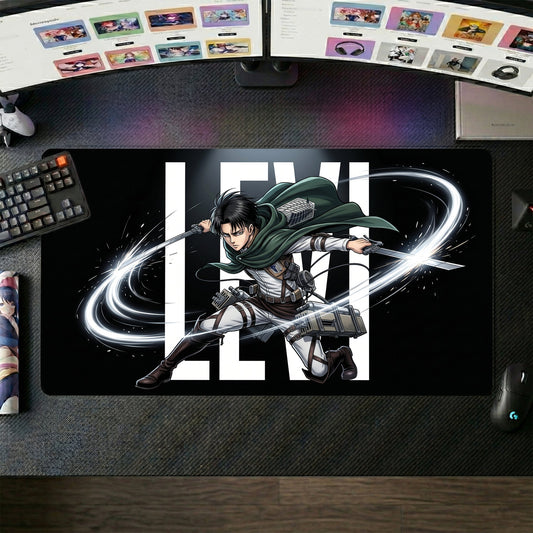Levi anime mouse pad XL gaming desk mat 3D Cinematic Sword Swipe