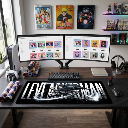 Levi Ackerman anime mouse pad XL gaming desk mat Man Dark Cinematic Silhouette