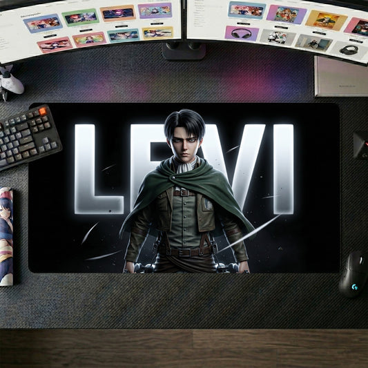 Levi anime mouse pad XL gaming desk mat Dark Cinematic Portrait 2
