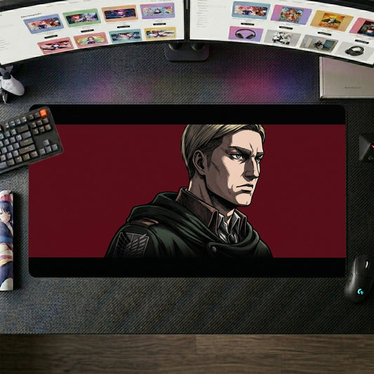 Levi anime mouse pad XL gaming desk mat Dark Portrait Manga Style