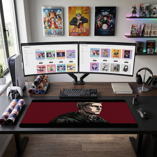 Levi anime mouse pad XL gaming desk mat Dark Portrait Manga Style