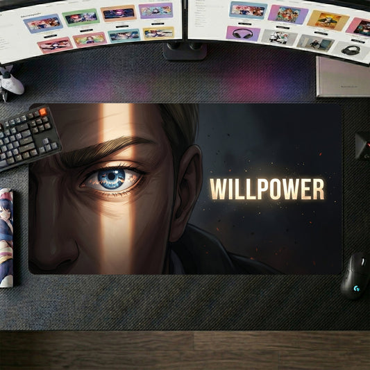 Levi anime mouse pad XL gaming desk mat Portrait Cinematic Willpower