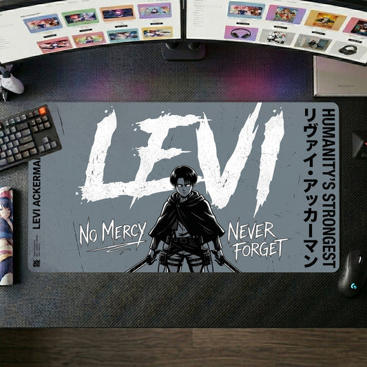 Levi Ackerman anime mouse pad XL gaming desk mat Dark No Mercy Portrait