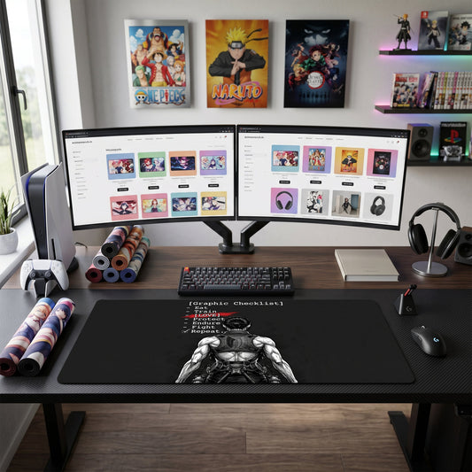 Levi anime mouse pad XL gaming desk mat Dark Cinematic Muscle Silhouette