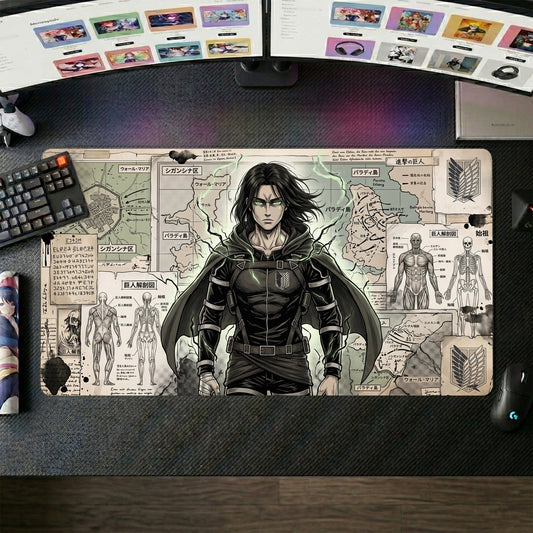 Levi anime mouse pad XL gaming desk mat Dark Cinematic Sketch