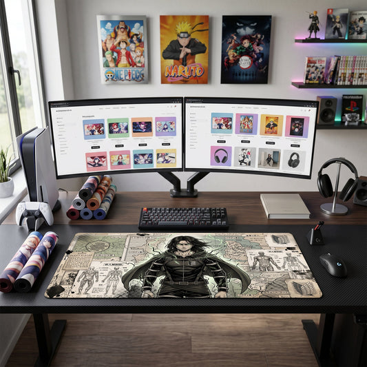 Levi anime mouse pad XL gaming desk mat Dark Cinematic Sketch