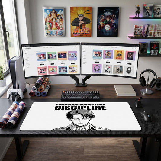 Levi anime mouse pad XL gaming desk mat Discipline Manga Portrait