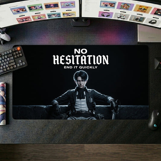 Levi anime mouse pad XL gaming desk mat No Hesitation Cinematic Portrait