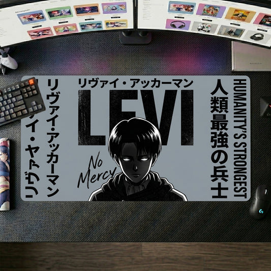 Levi anime mouse pad XL gaming desk mat No Mercy Dark Portrait