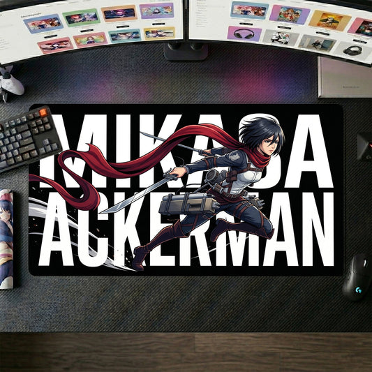 Mikasa Ackerman anime mouse pad XL gaming desk mat Dark Action Portrait