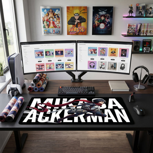 Mikasa Ackerman anime mouse pad XL gaming desk mat Dark Action Portrait