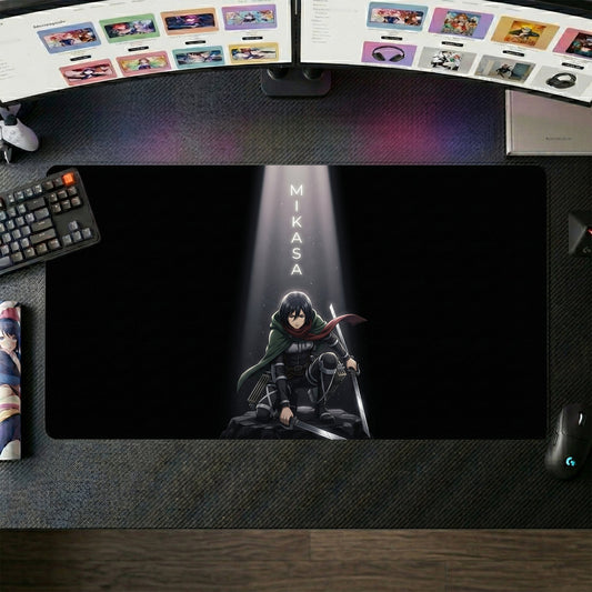 Mikasa anime mouse pad XL gaming desk mat Dramatic Spotlight Portrait