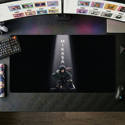 Mikasa anime mouse pad XL gaming desk mat Dramatic Spotlight Portrait 1
