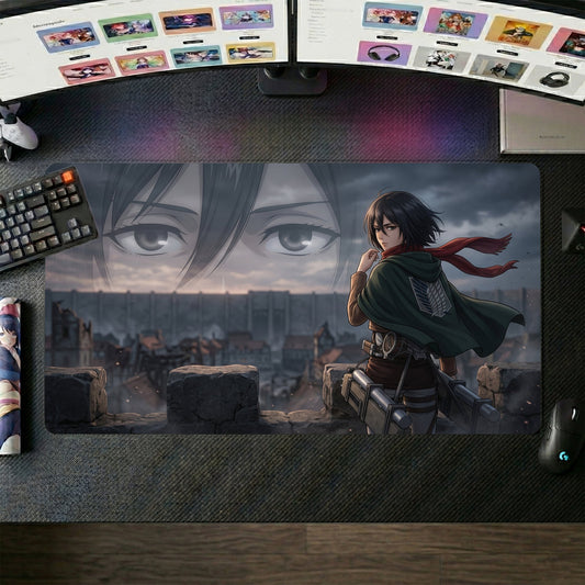 Mikasa anime mouse pad XL gaming desk mat Eyes Of War Cinematic Portrait