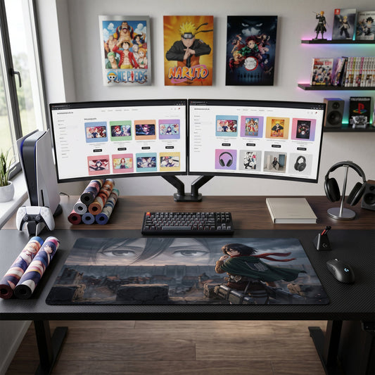 Mikasa anime mouse pad XL gaming desk mat Eyes Of War Cinematic Portrait