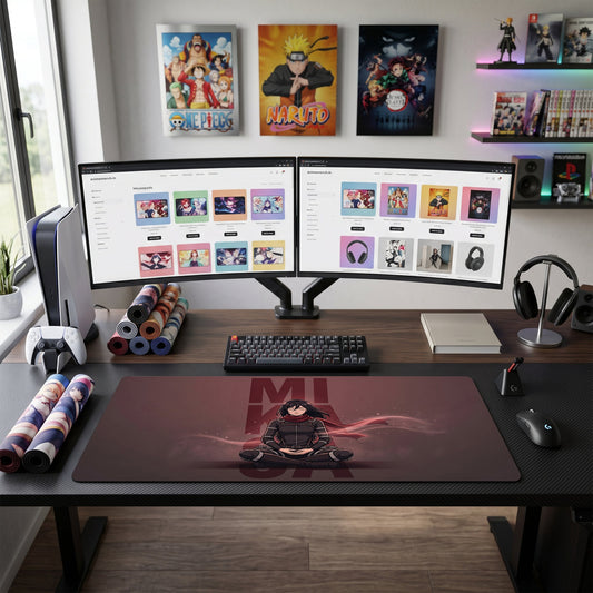 Mikasa anime mouse pad XL gaming desk mat Meditative Red Scarf Portrait