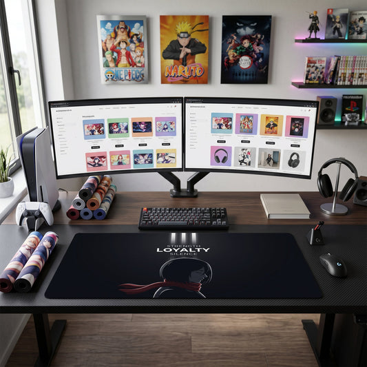 Mikasa anime mouse pad XL gaming desk mat Red Scarf Minimalist Portrait