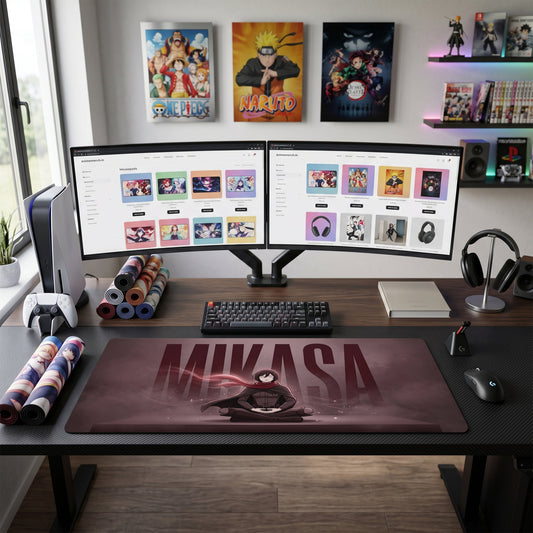 Mikasa anime mouse pad XL gaming desk mat Seated Mystic Red Scarf