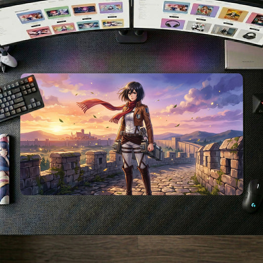 Mikasa anime mouse pad XL gaming desk mat Sunset Cinematic Portrait