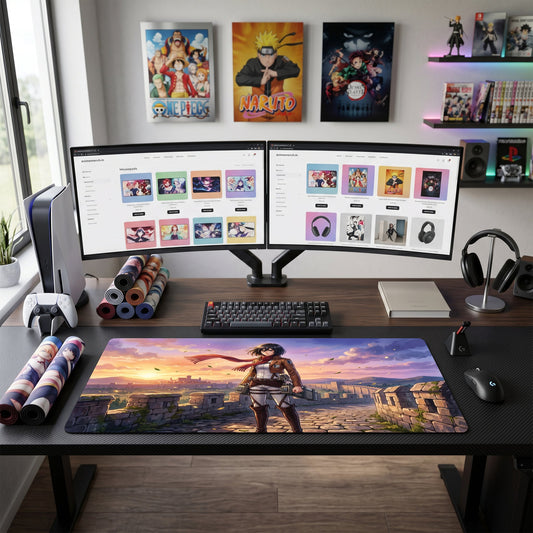 Mikasa anime mouse pad XL gaming desk mat Sunset Cinematic Portrait