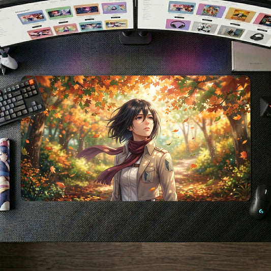 Mikasa anime mouse pad XL gaming desk mat Autumn Vibrant Portrait