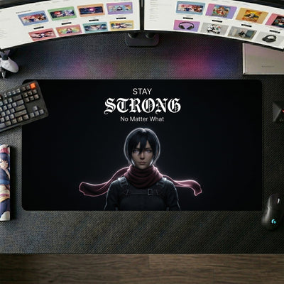 Mikasa Anime Mouse Pad ��� Dark Gothic Portrait XL Gaming Desk Mat (60x30 cm)