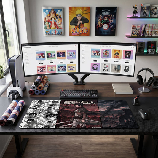 Mikasa anime mouse pad XL gaming desk mat Dark Manga Collage Portrait