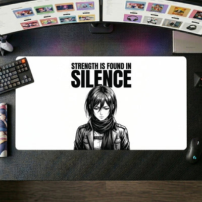 Mikasa Anime Mouse Pad ��� Silence Minimalist Portrait XL Gaming Desk Mat (60x30 cm)