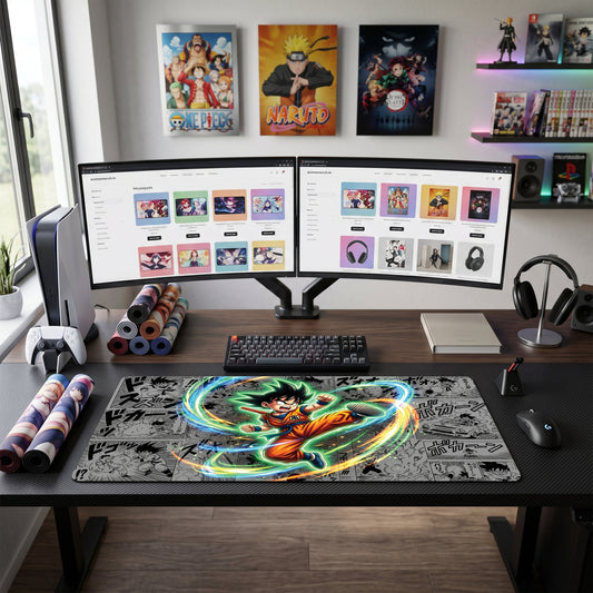 Child Goku anime mouse pad XL gaming desk mat Dynamic Manga Glow