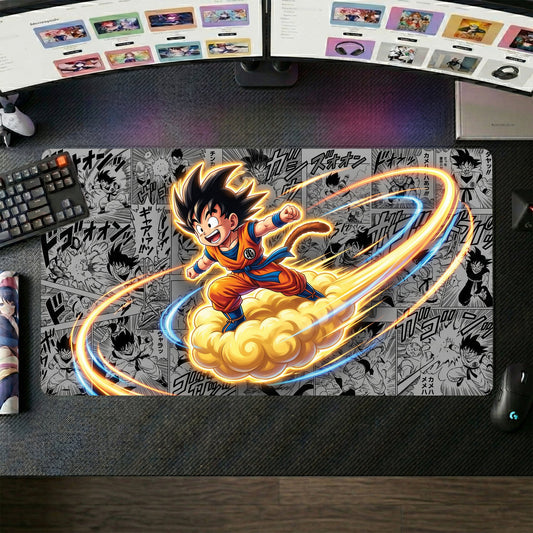 Child Goku anime mouse pad XL gaming desk mat Manga Cloud Sprint
