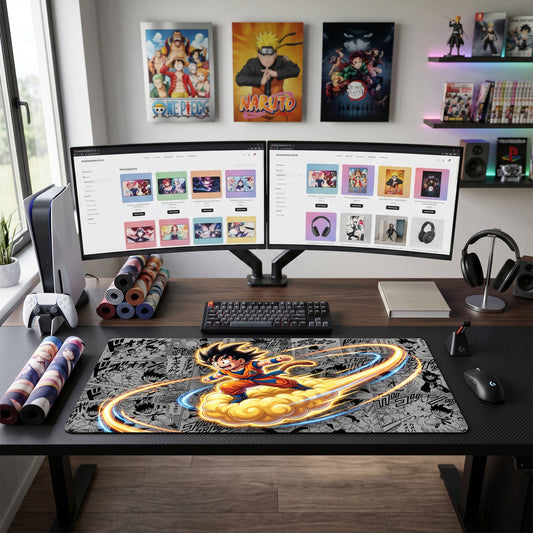 Child Goku anime mouse pad XL gaming desk mat Manga Cloud Sprint