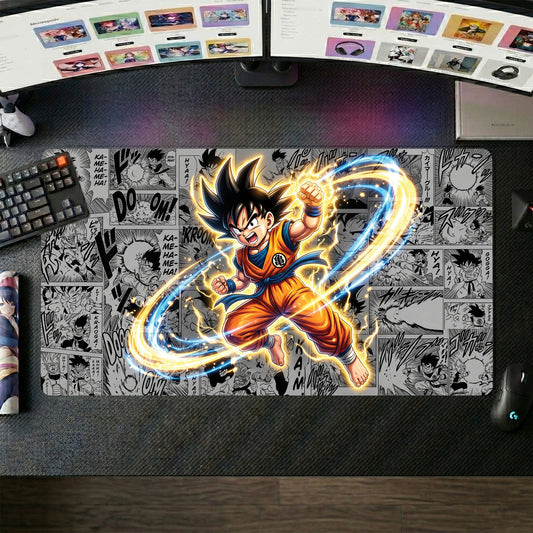 Goku anime mouse pad XL gaming desk mat Dynamic Manga Collage Energy