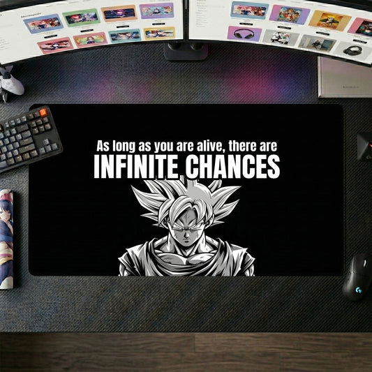 Goku anime mouse pad XL gaming desk mat Inspirational Quote Infinite Chances
