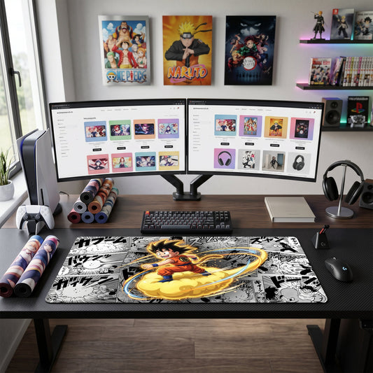 Goku anime mouse pad XL gaming desk mat Kamehameha Manga Collage