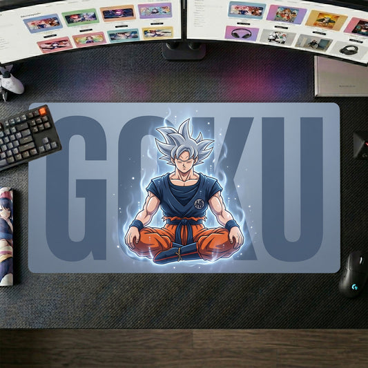 Goku anime mouse pad XL gaming desk mat Meditating Aura Gradient