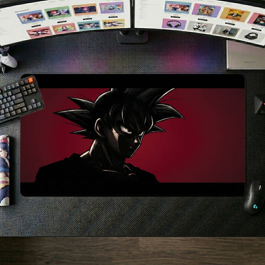 Goku anime mouse pad XL gaming desk mat Portrait Dark Red Shadow