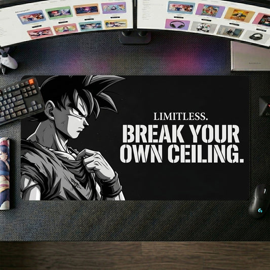 Goku anime mouse pad XL gaming desk mat Portrait Motivational Break Ceiling